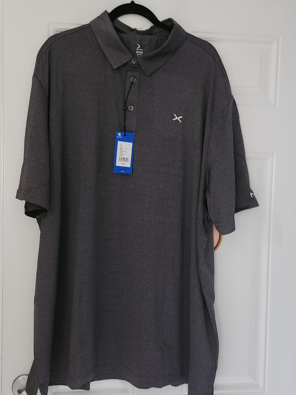 plus size new Men's Dark Gray Short-Sleeve Polo Shirt